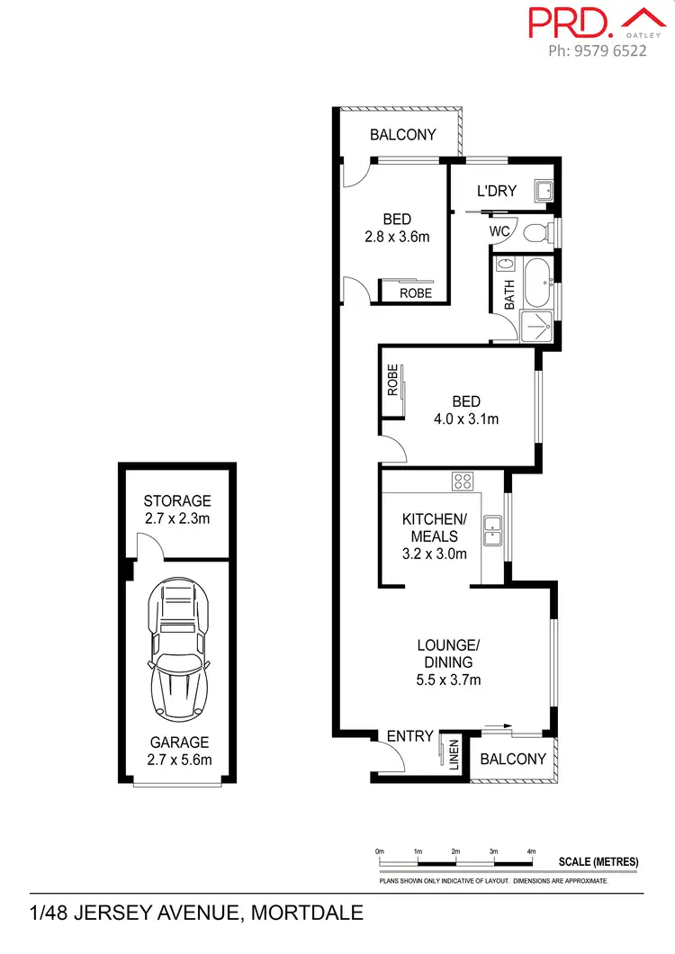 Floorplan of Homely unit listing, 1/48 Jersey Avenue, Mortdale NSW 2223