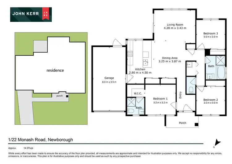 Floorplan of Homely unit listing, 1/22 Monash Road, Newborough VIC 3825