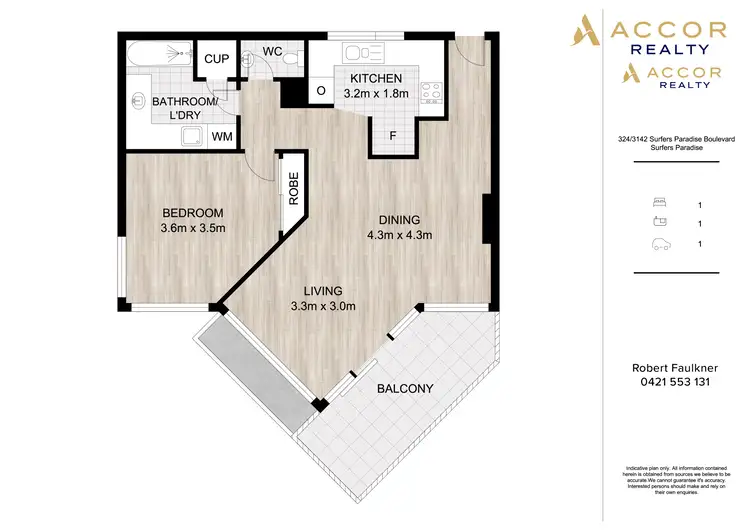Floorplan of Homely house listing, 324/3142 Surfers Paradise Boulevard, Surfers Paradise QLD 4217