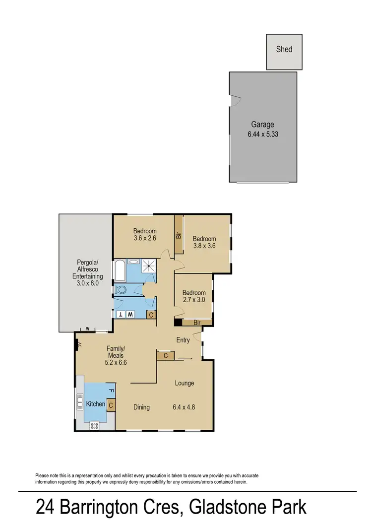 Floorplan of Homely house listing, 24 Barrington Crescent, Gladstone Park VIC 3043