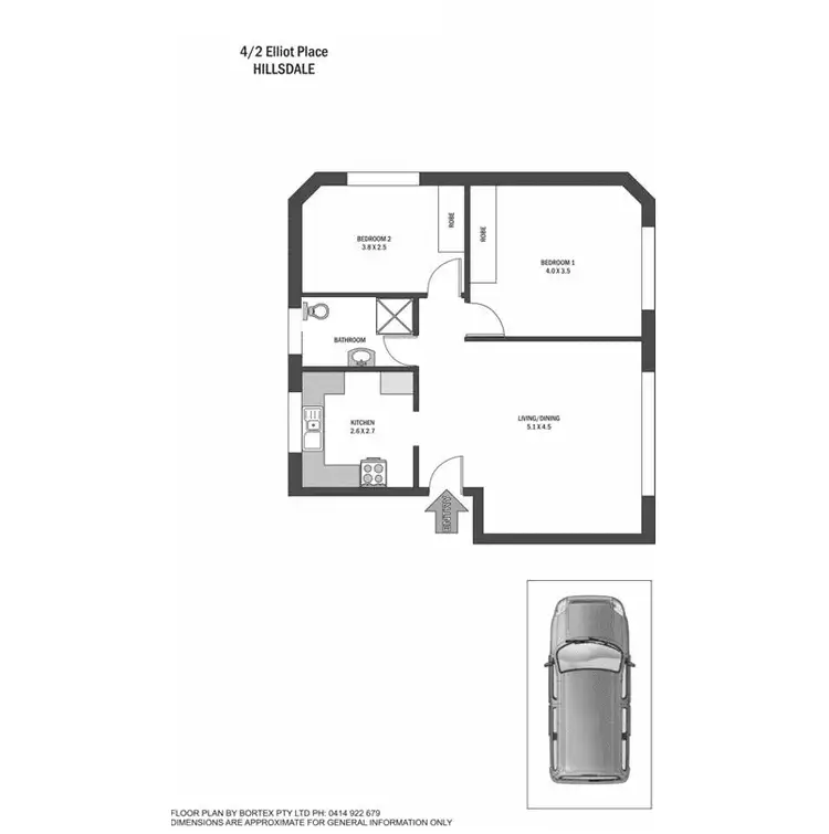 Floorplan of Homely unit listing, 4/2 Elliot Place, Hillsdale NSW 2036