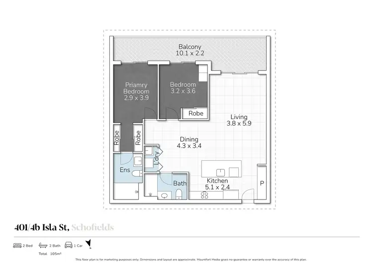 Floorplan of Homely unit listing, 401/4b Isla St, Schofields NSW 2762