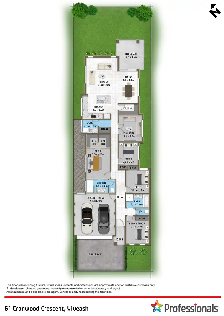 Floorplan of Homely house listing, 61 Cranwood Crescent, Viveash WA 6056