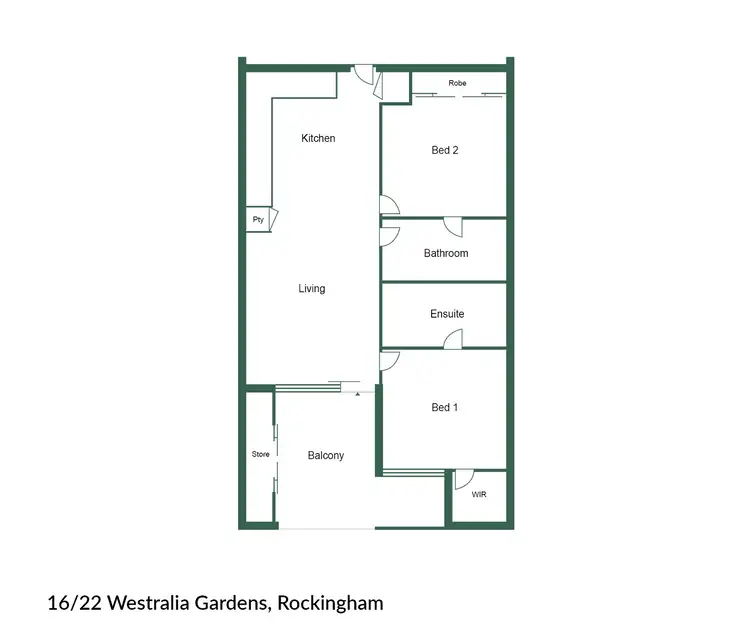 Floorplan of Homely apartment listing, 16/22 Westralia Gardens, Rockingham WA 6168