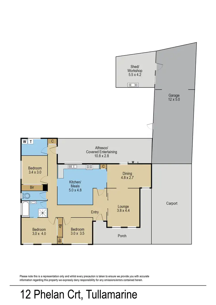 Floorplan of Homely house listing, 12 Phelan Court, Tullamarine VIC 3043