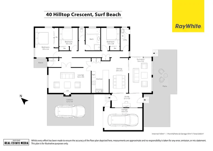 Floorplan of Homely house listing, 40 Hilltop Crescent, Surf Beach NSW 2536