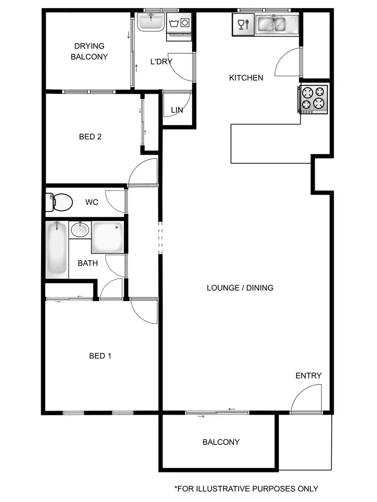Floorplan of Homely unit listing, 12/89 Forrest Road, Hamilton Hill WA 6163