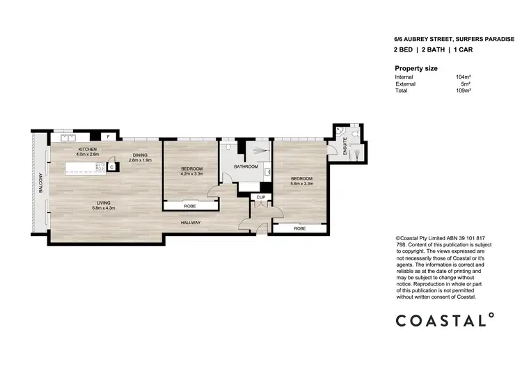 Floorplan of Homely apartment listing, 6/6 Aubrey Street, Surfers Paradise QLD 4217