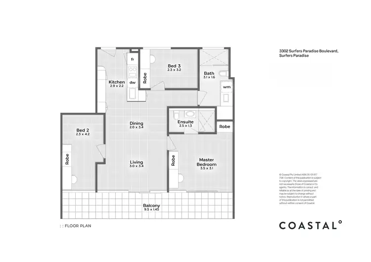 Floorplan of Homely apartment listing, 14/3302 Surfers Paradise Boulevard, Surfers Paradise QLD 4217