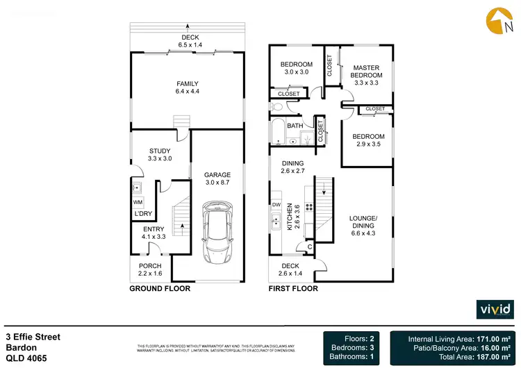 Floorplan of Homely house listing, 3 Effie Street, Bardon QLD 4065
