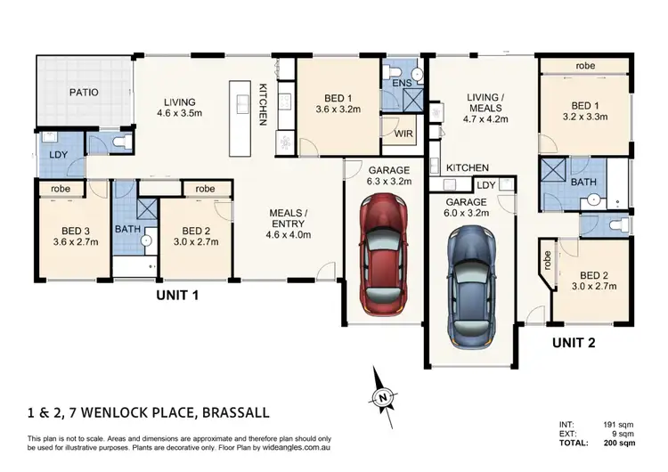 Floorplan of Homely block of units listing, 1-2/7 Wenlock Place, Brassall QLD 4305