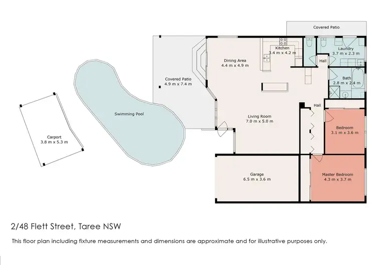 Floorplan of Homely semi-detached listing, 2/48 Flett Street, Taree NSW 2430