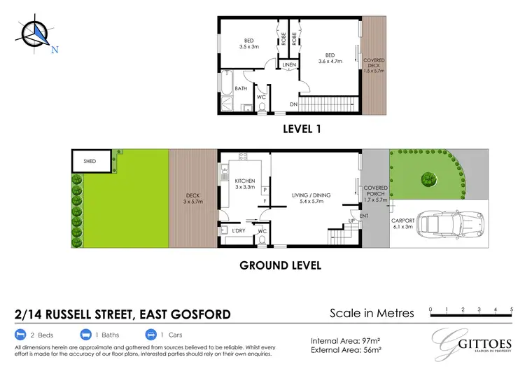 Floorplan of Homely townhouse listing, 2/14 Russell Street, East Gosford NSW 2250
