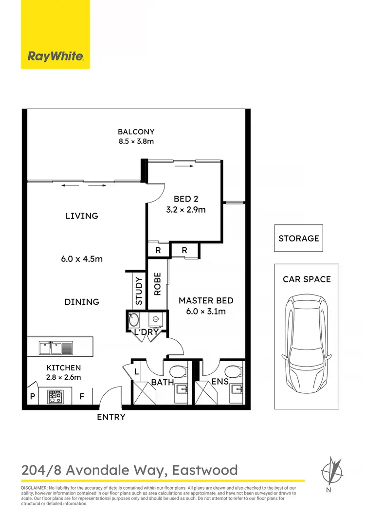 Floorplan of Homely apartment listing, 204/8 Avondale Way, Eastwood NSW 2122