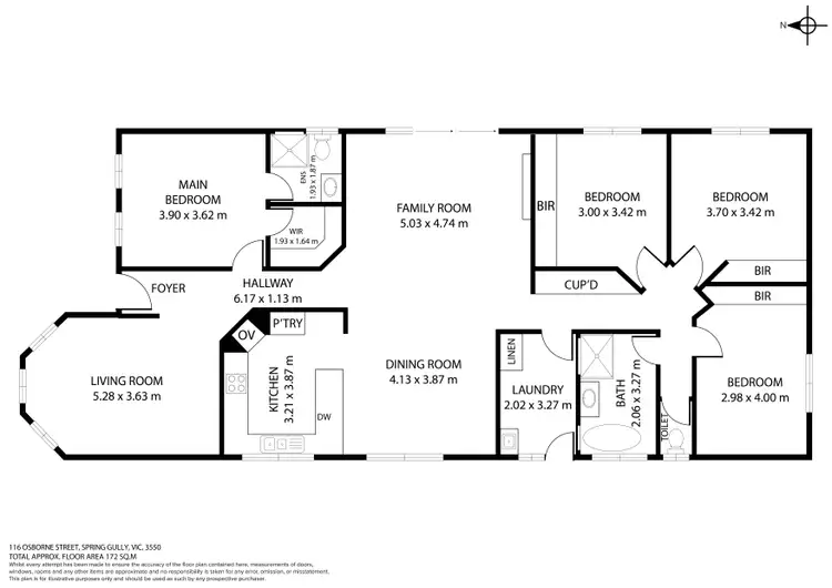 Floorplan of Homely house listing, 116 Osborne St, Spring Gully VIC 3550