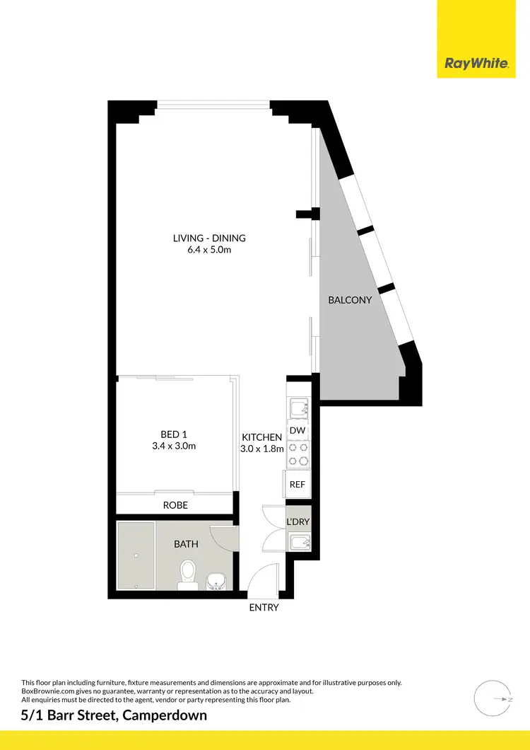 Floorplan of Homely apartment listing, 5/1 Barr Street, Camperdown NSW 2050
