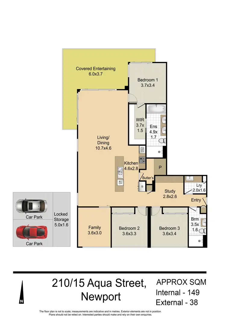 Floorplan of Homely apartment listing, 210/15 Aqua Street, Newport QLD 4020