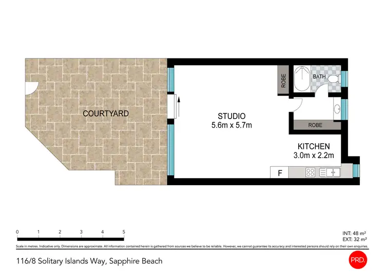 Floorplan of Homely studio listing, 116/8 Solitary Islands Way, Sapphire Beach NSW 2450