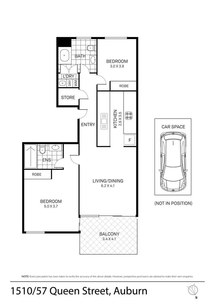 Floorplan of Homely apartment listing, 1510/57 Queen St, Auburn NSW 2144