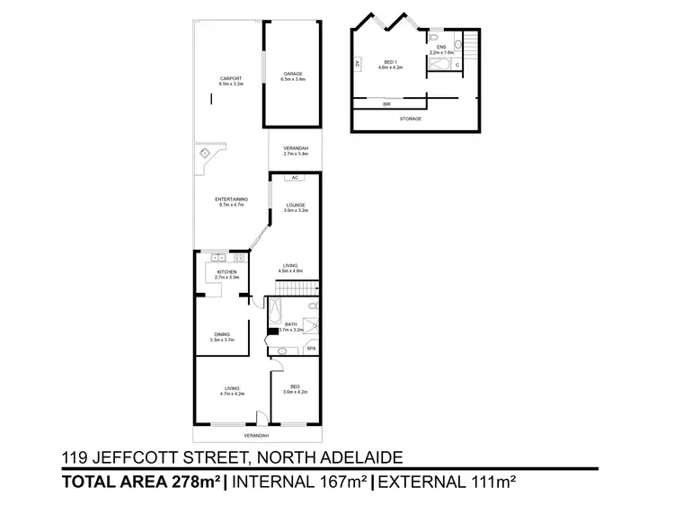 Floorplan of Homely house listing, 119 Jeffcott Street, North Adelaide SA 5006