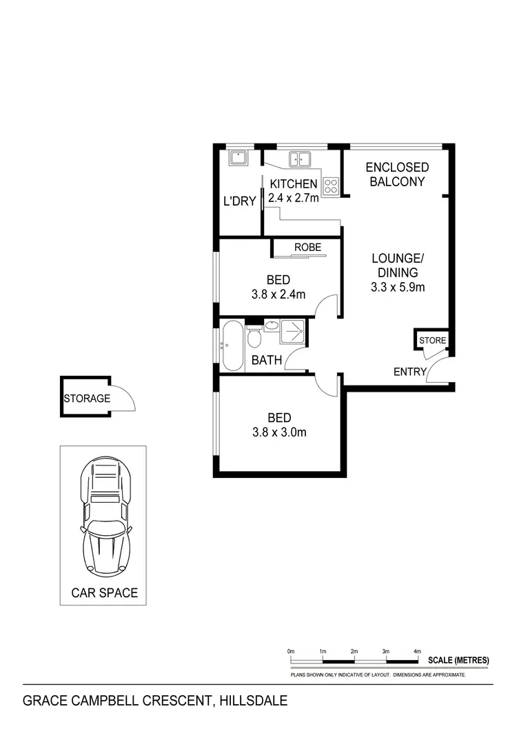 Floorplan of Homely unit listing, 22/15 Grace Campbell Crescent, Hillsdale NSW 2036