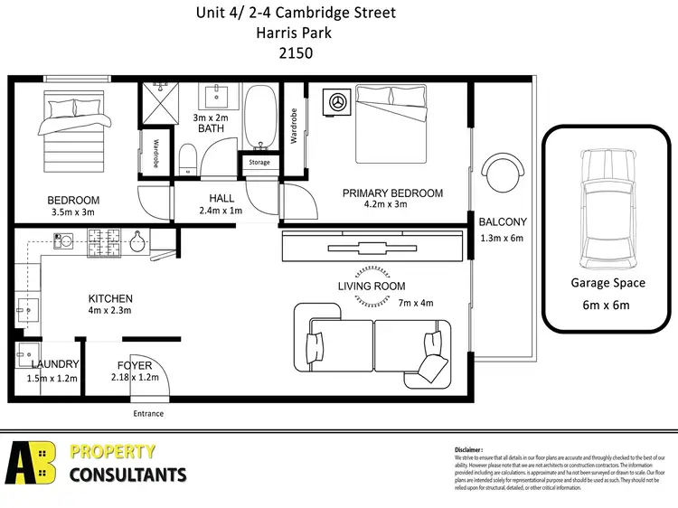 Floorplan of Homely unit listing, 4/2-4 Cambridge Street, Harris Park NSW 2150