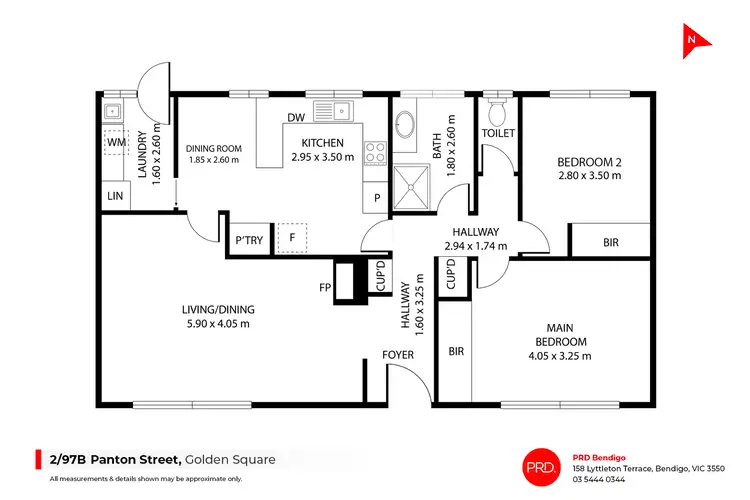 Floorplan of Homely unit listing, 2/97B Panton Street, Golden Square VIC 3555