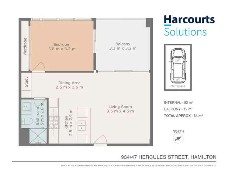 Floorplan of Homely apartment listing, 934/47 Hercules Street, Hamilton QLD 4007