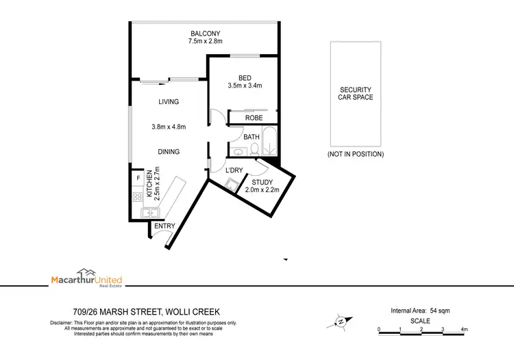 Floorplan of Homely unit listing, 709/26-32 Marsh Street, Wolli Creek NSW 2205
