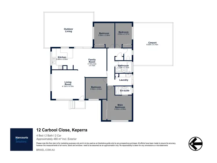 Floorplan of Homely house listing, 12 Carbool Close, Keperra QLD 4054