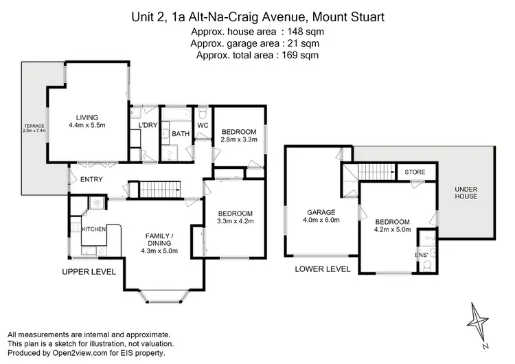 Floorplan of Homely townhouse listing, 2/1a Alt-Na-Craig Avenue, Mount Stuart TAS 7000