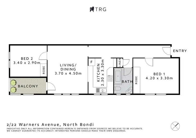 Floorplan of Homely apartment listing, 2/22 Warners Avenue, North Bondi NSW 2026