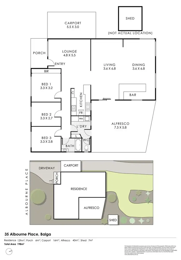 Floorplan of Homely house listing, 35 Albourne Place, Balga WA 6061