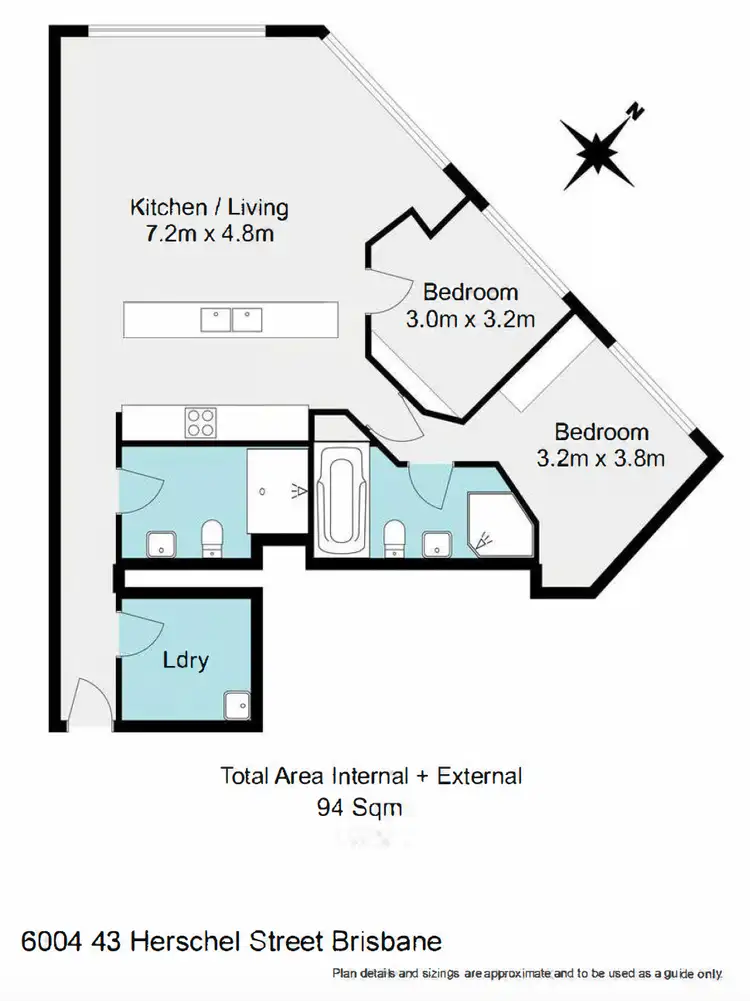 Floorplan of Homely apartment listing, 6004/43 Herschel Street, Brisbane City QLD 4000