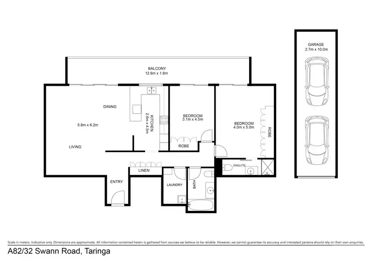 Floorplan of Homely unit listing, 82A/32 Swann Road, Taringa QLD 4068
