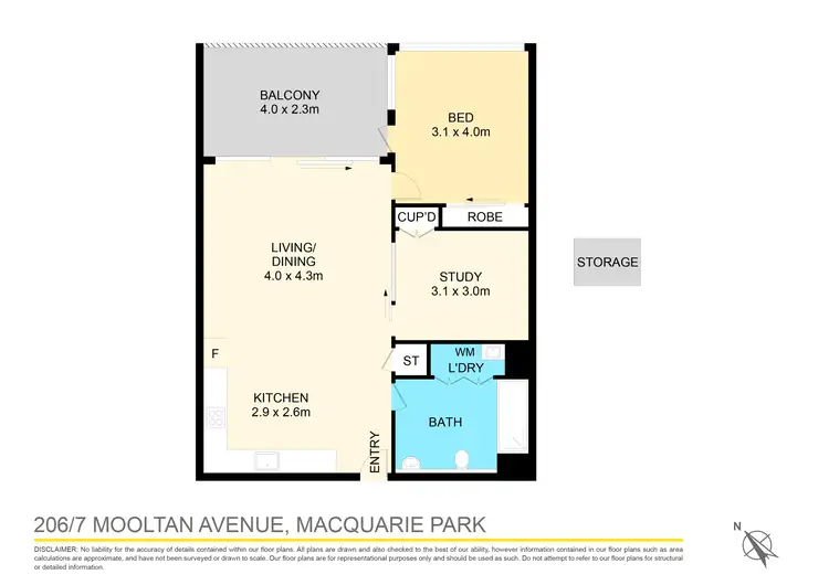 Floorplan of Homely apartment listing, 206/7 Mooltan Avenue, Macquarie Park NSW 2113