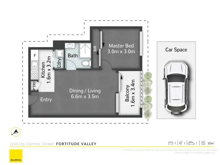 Floorplan of Homely apartment listing, 1210/25 Connor Street, Fortitude Valley QLD 4006