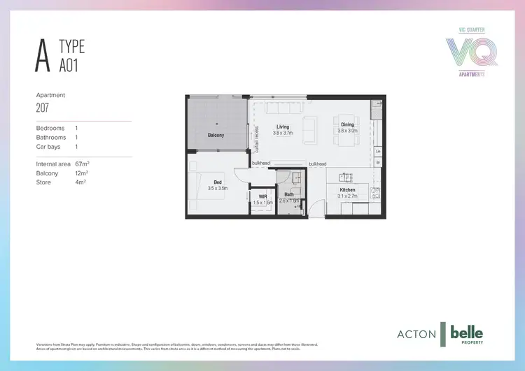 Floorplan of Homely apartment listing, 207/660 Albany Highway, Victoria Park WA 6100