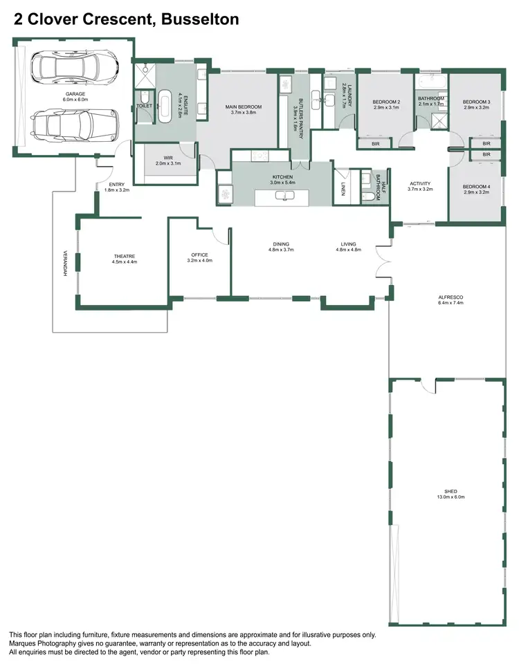 Floorplan of Homely house listing, 2 Clover Crescent, Busselton WA 6280