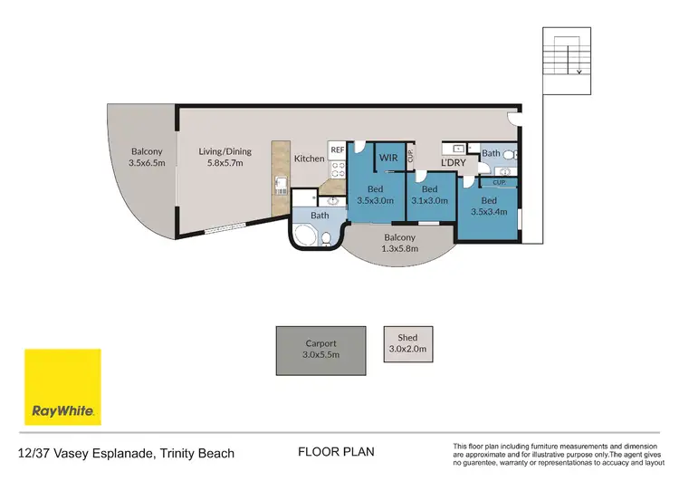 Floorplan of Homely unit listing, 12/37 Vasey Esplanade, Trinity Beach QLD 4879