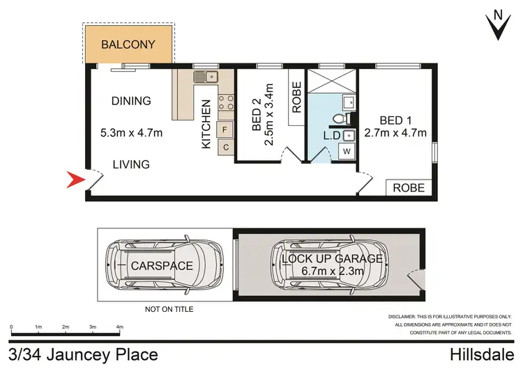 Floorplan of Homely unit listing, 3/34 Jauncey Place, Hillsdale NSW 2036