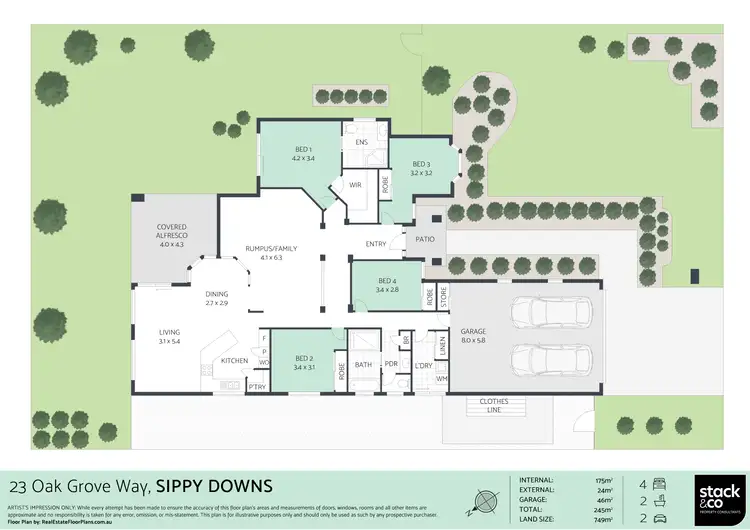 Floorplan of Homely house listing, 23 Oak Grove Way, Sippy Downs QLD 4556
