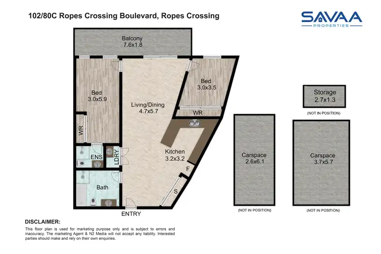 Floorplan of Homely apartment listing, 102/80D Ropes Crossing Boulevard, Ropes Crossing NSW 2760