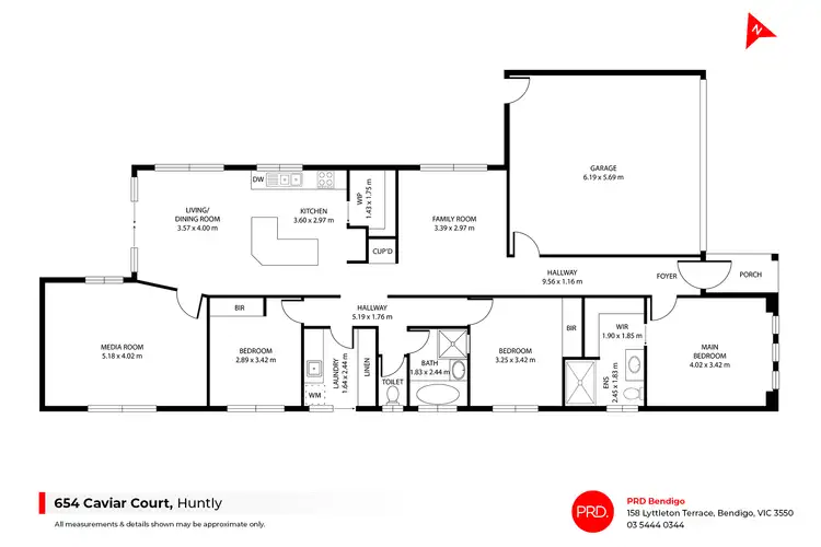 Floorplan of Homely house listing, 54 Caviar Court, Huntly VIC 3551