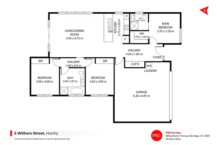 Floorplan of Homely house listing, 5 Withers Street, Huntly VIC 3551