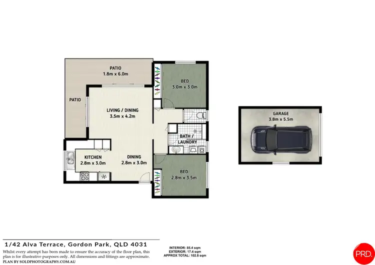 Floorplan of Homely unit listing, 1/42 Alva Terrace, Gordon Park QLD 4031