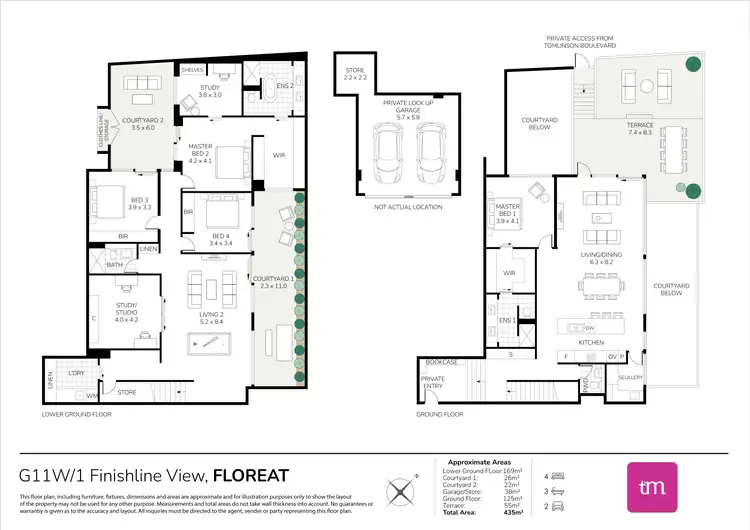 Floorplan of Homely townhouse listing, 11/1 Finishline View, Floreat WA 6014