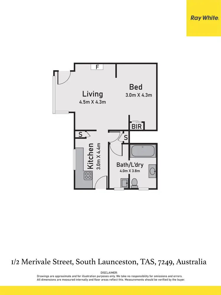 Floorplan of Homely unit listing, 1/2 Merivale Street, South Launceston TAS 7249