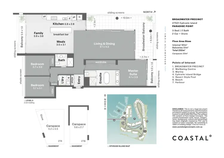 Floorplan of Homely unit listing, 27501 Ephraim Island, Paradise Point QLD 4216