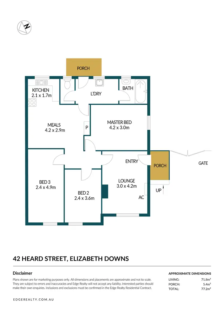Floorplan of Homely house listing, 42 Heard Street, Elizabeth Downs SA 5113